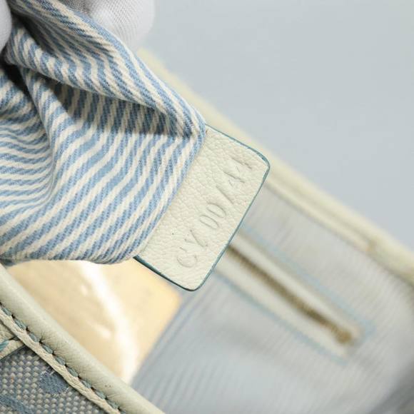 CELINE C Macadam Canvas Shoulder Bag Light Blue Auth 107709 - Picture 12 of 16